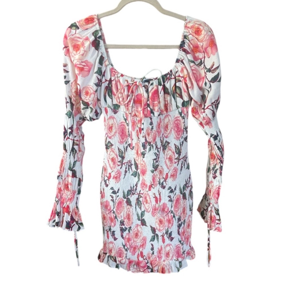 SAU LEE Betty Corset Floral Mini Dress Pink Size 4